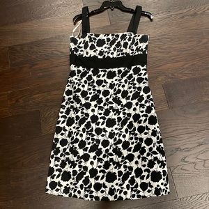 BCBG Paris black and white floral dress, size 10